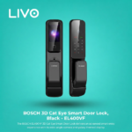 قفل باب ذكي Bosch EL400VF - بصمة وجه 3D وعين قطة وإنتركوم - أسود
