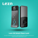 قفل باب ذكي Lezn S6 visual intercom - WiFi Tuya و200 مستخدم - أسود