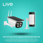 كاميرا تعمل بالطاقة شمسية WiFi 2MP F20 - IP66 و64GB وصوت ثنائي