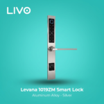 قفل باب ألومنيوم ذكي Levana 1019ZM - فضي - WiFi Tuya و300 مستخدم