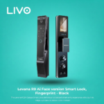 قفل باب ذكي Levana R9 Ai Face - بصمة وجه 3D ونخلة اليد وكاميرا - أسود