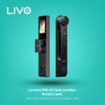 قفل باب ذكي Levana R16 Ai Face - بصمة وجه 3D ونخلة اليد فاخر - أسود