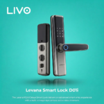 قفل باب ذكي Levana D01i - بصمة وجرس باب وإغلاق تلقائي - أسود