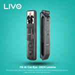 قفل باب ذكي Levana I16 Ai - إنتركوم فيديو وبث مباشر وعين قطة - أسود