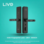 قفل باب ذكي Bosch ID30 - بصمة إصبع وكلمة سر وبطاقة - فضي