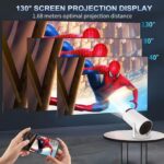 ⁦بروجكتور ذكي Android 11 بدقة Full HD يدعم 4K مع WiFi 6 وBluetooth 5.0 ودوران 180°⁩ - الصورة ⁦5⁩