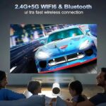 ⁦بروجكتور ذكي Android 11 بدقة Full HD يدعم 4K مع WiFi 6 وBluetooth 5.0 ودوران 180°⁩ - الصورة ⁦4⁩