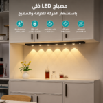 مصباح LED ذكي باستشعار الحركة للخزانة والمطبخ | إضاءة لاسلكية قابلة للشحن USB