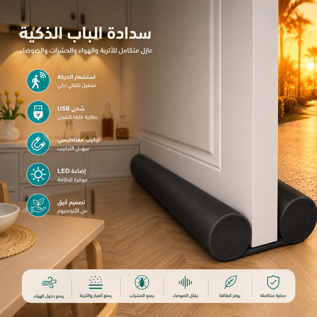سدادة الباب الذكية عازل متكامل