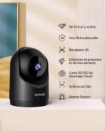 ⁦كاميرا Tenda CP3 الذكية متحركة 360 درجة دقة 3MP (واي فاي) – أسود⁩ - الصورة ⁦2⁩